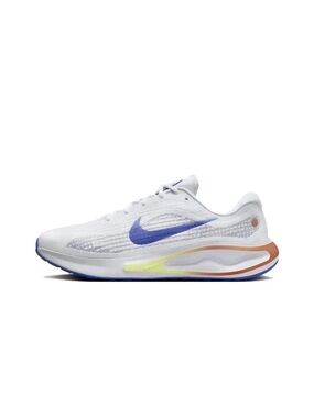 Size 12- Nike Men’s Journey Run White Wild Mango Blue No Lid